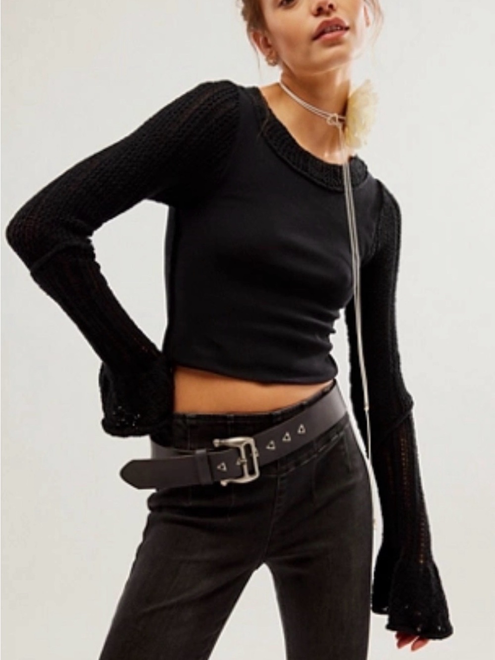 Free People Cuffing Season Top with Bell Sleeves XL